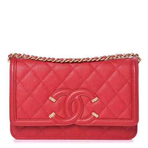 chanel filigree woc price|CHANEL Caviar Quilted CC Filigree Wallet On Chain WOC  .